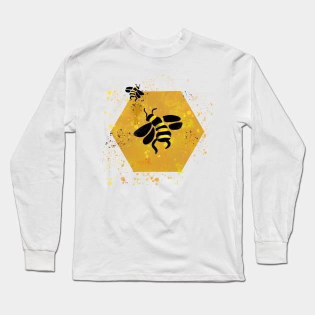 Honeybee t-shirt Long Sleeve T-Shirt by Crafty Badger